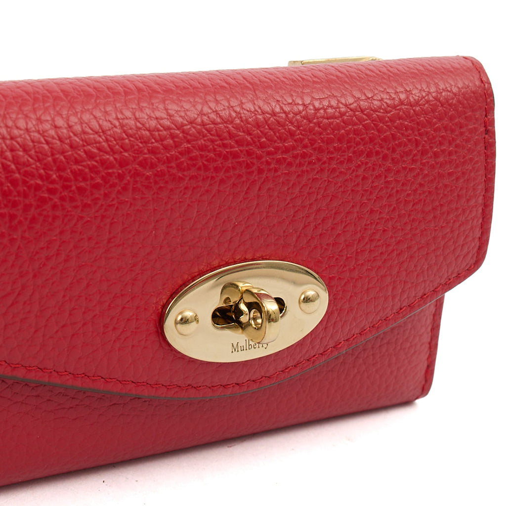 Mulberry Wallet Darley Wallet in Scarlet Red, Calfskin Leather