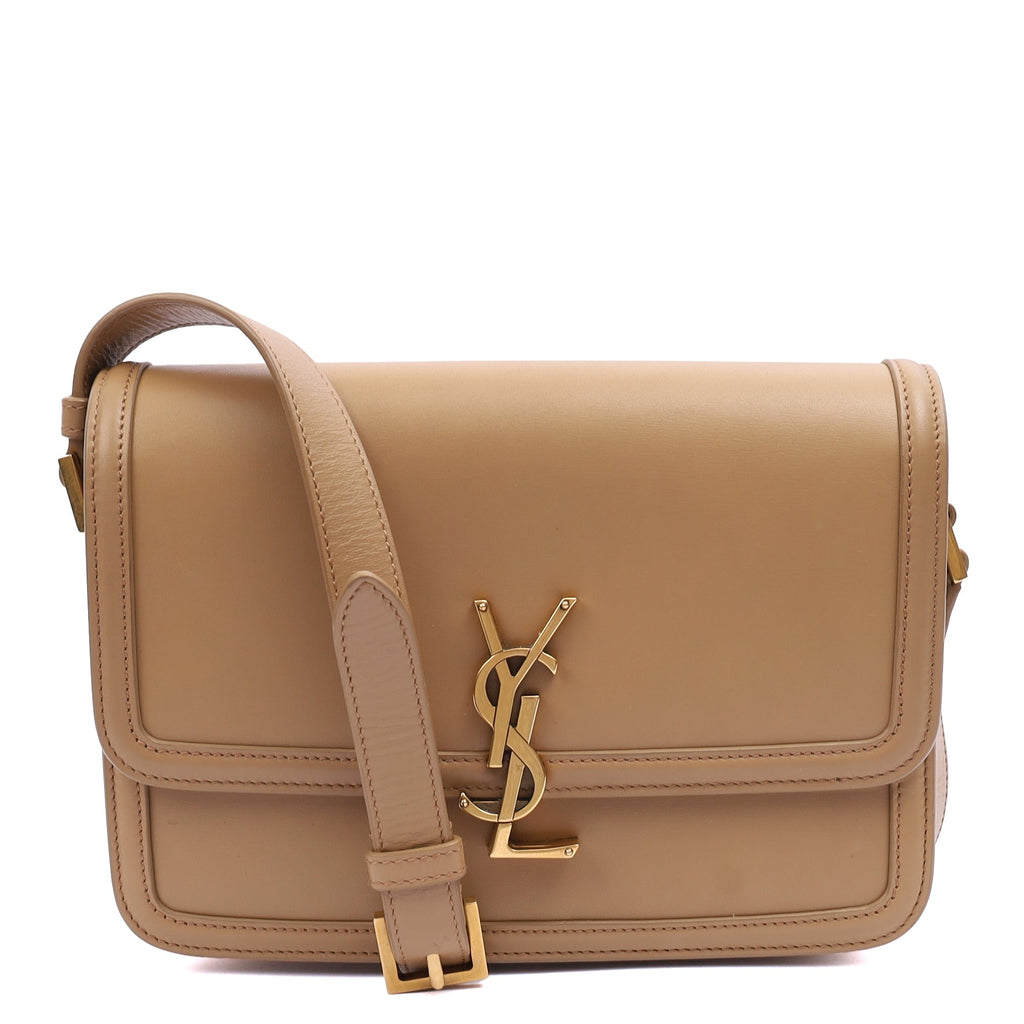Saint Laurent Cross Body Solferino- Small in Neutral, Calfskin Leather
