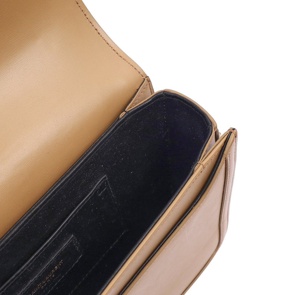 Saint Laurent Cross Body Solferino- Small in Neutral, Calfskin Leather