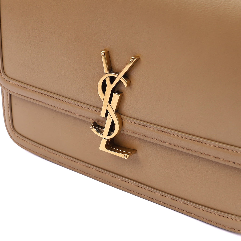 Saint Laurent Cross Body Solferino- Small in Neutral, Calfskin Leather