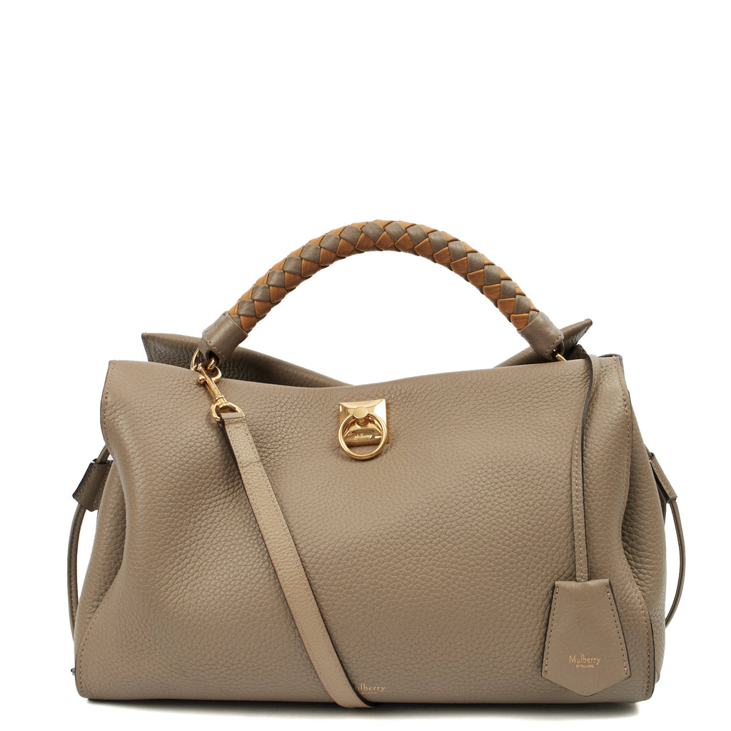 Mulberry Tote Iris - Large in Solid Grey, Calfskin Leather
