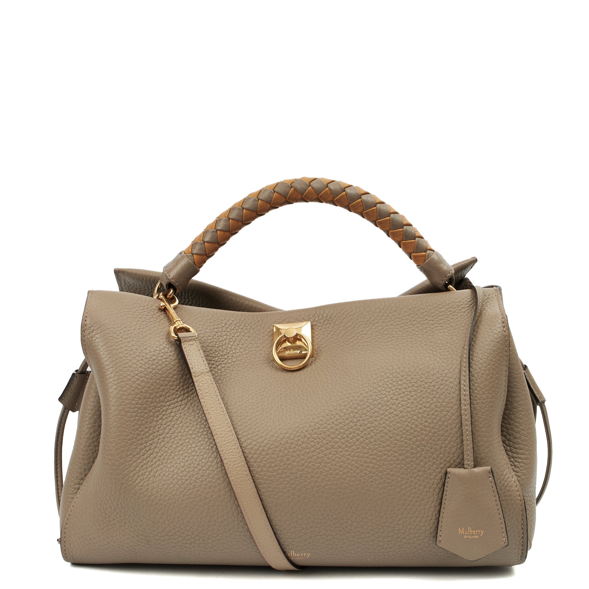 Mulberry Tote Iris - Large in Solid Grey, Calfskin Leather