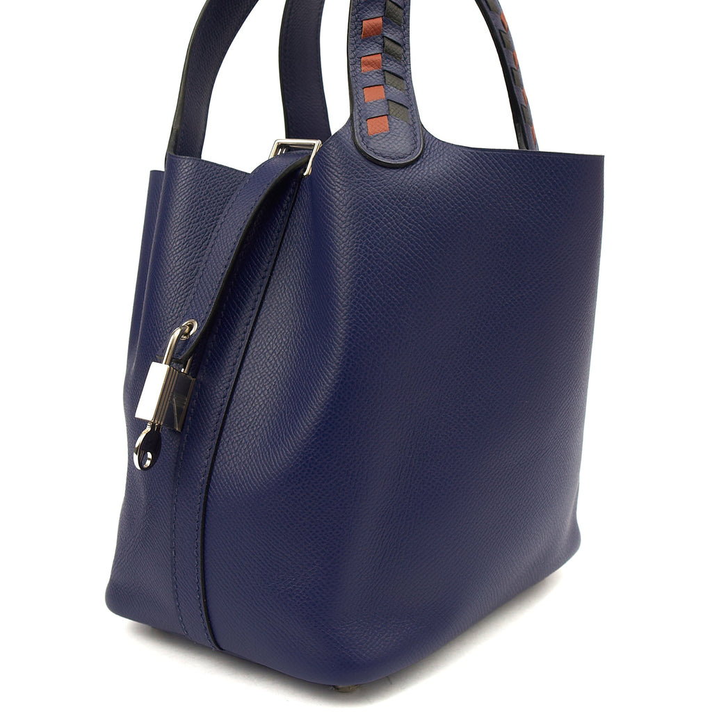 Hermes Tote Picotin 18 in Bleu Encre, Epsom Leather