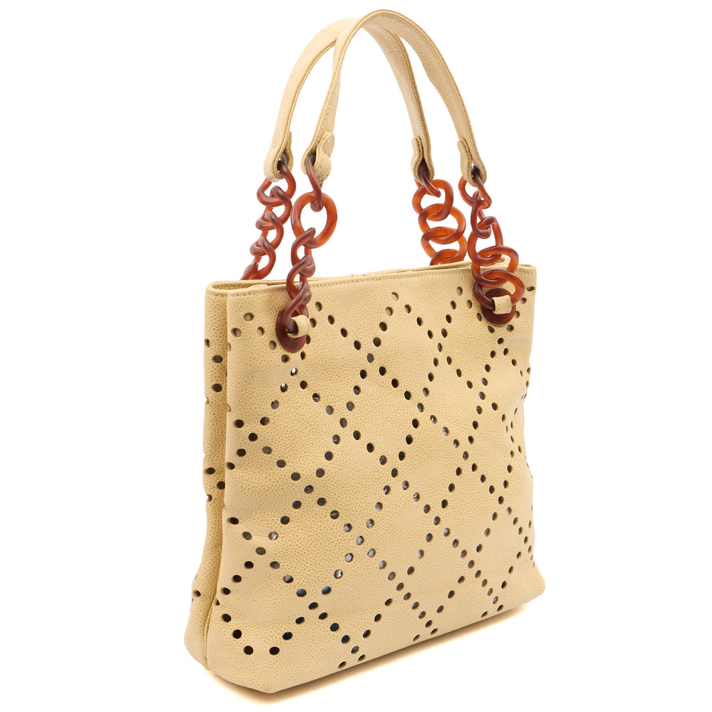 Chanel Tote Vintage Tote in Neutral, Caviar Leather