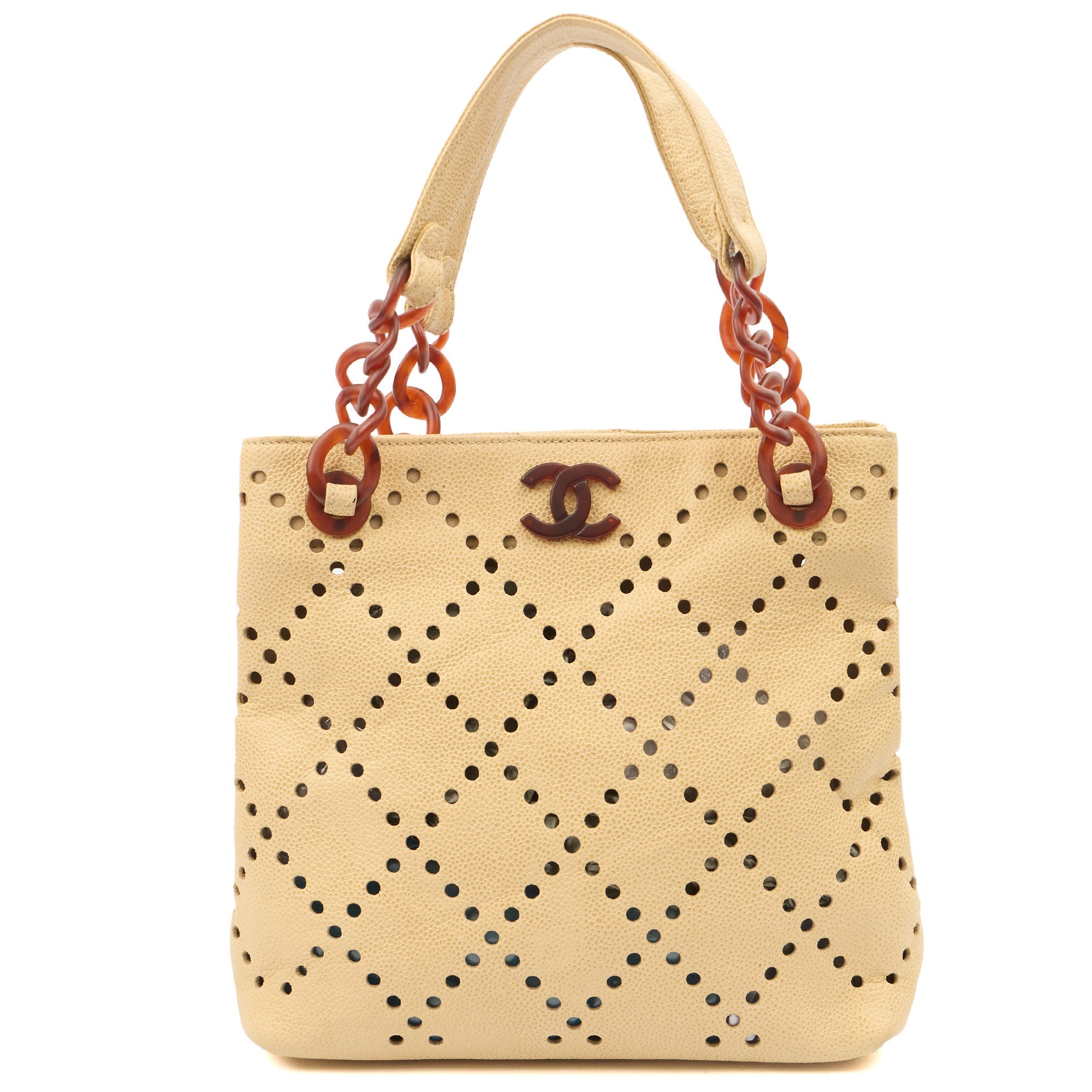 Chanel Tote Vintage Tote in Neutral, Caviar Leather