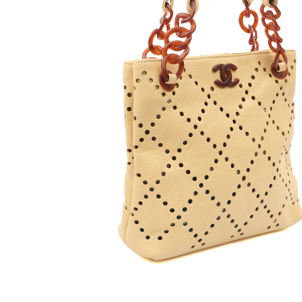 Chanel Tote Vintage Tote in Neutral, Caviar Leather