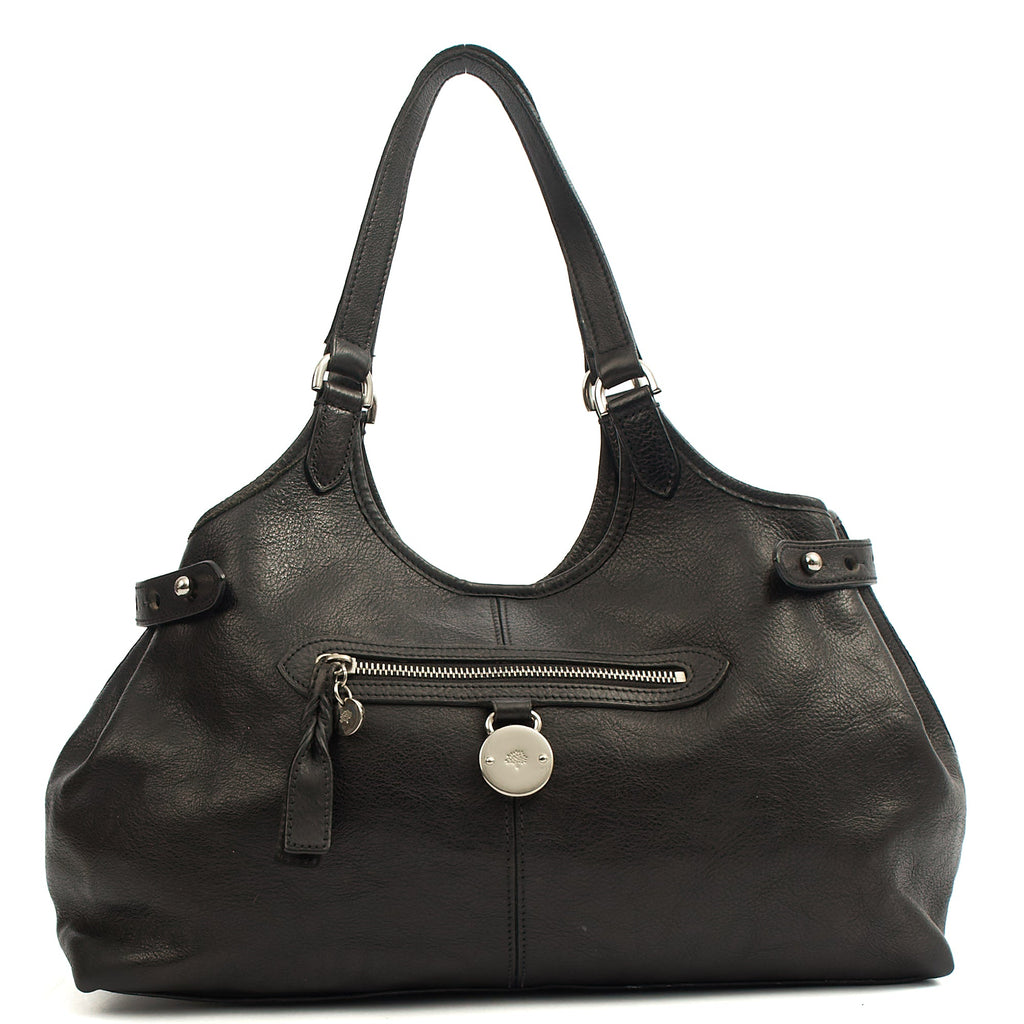 Mulberry Tote Somerset Tote in Black, Calfskin Leather