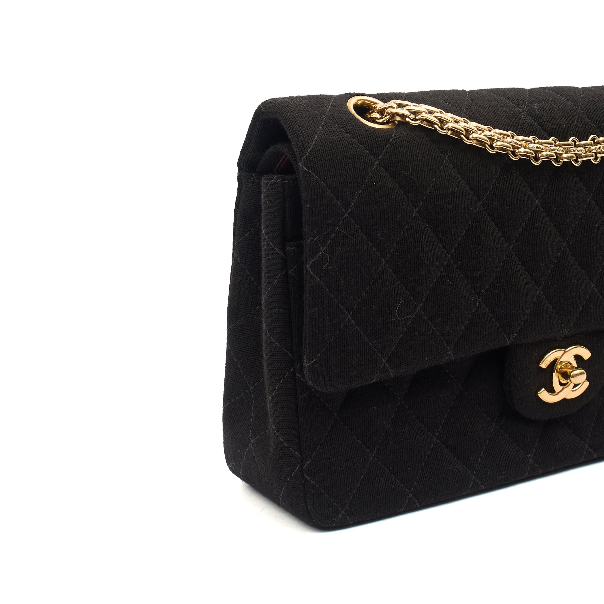 Chanel Shoulder Bag Classic Double Flap - Medium in Black, Fabric