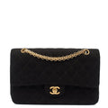 Chanel Shoulder Bag Classic Double Flap - Medium in Black, Fabric
