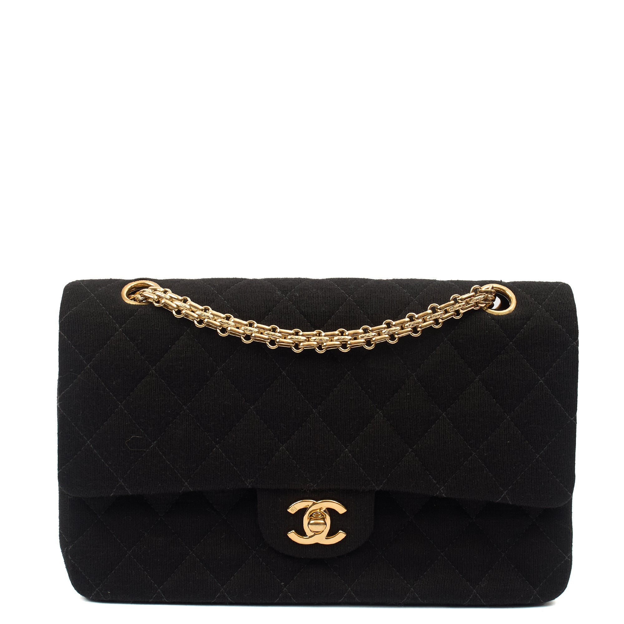 Chanel Shoulder Bag Classic Double Flap - Medium in Black, Fabric