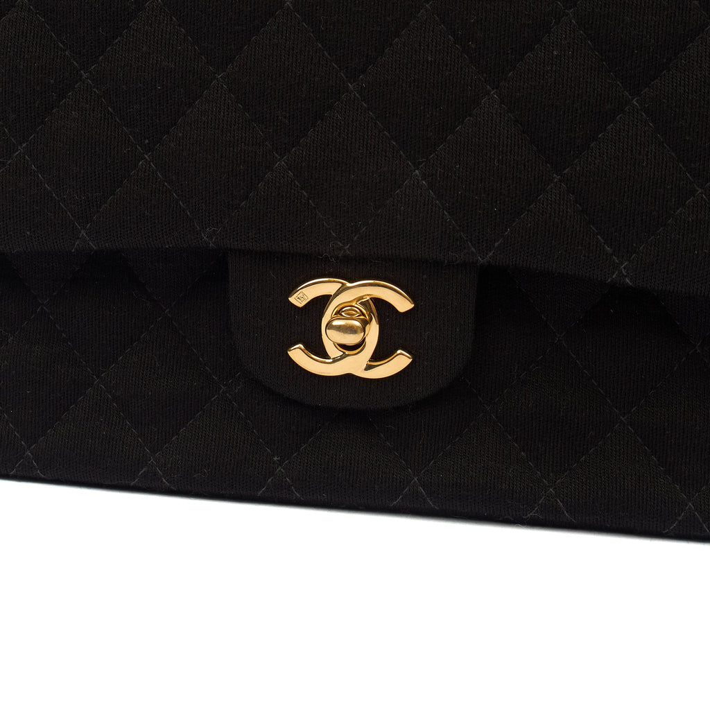Chanel Shoulder Bag Classic Double Flap - Medium in Black, Fabric