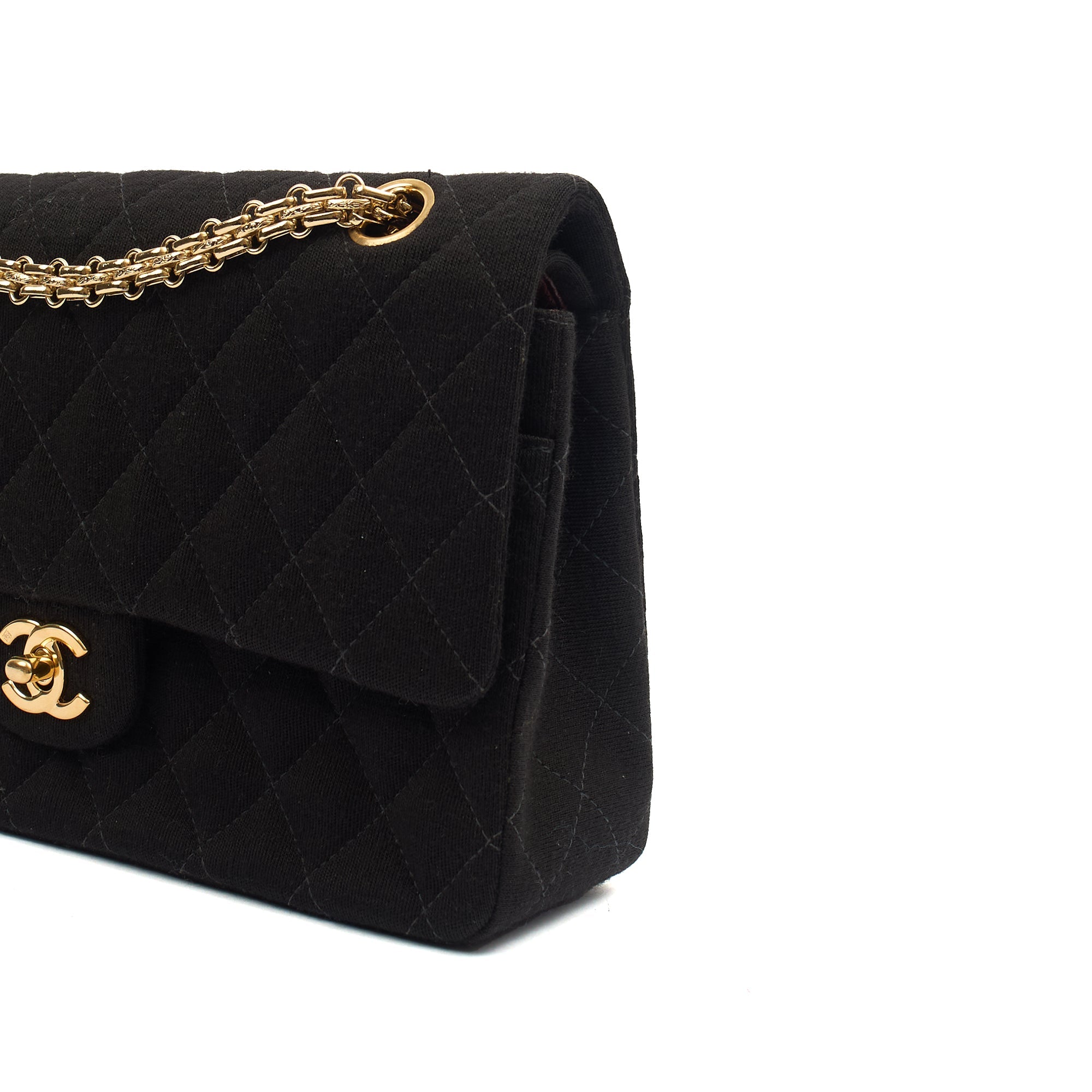 Chanel Shoulder Bag Classic Double Flap - Medium in Black, Fabric