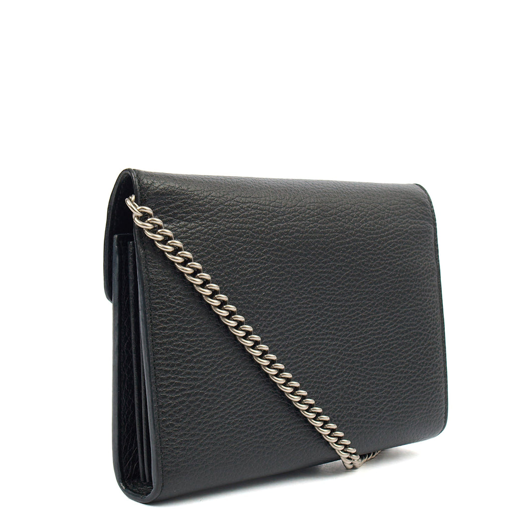 Gucci Cross Body Dionysus Chain Wallet in Black, Leather