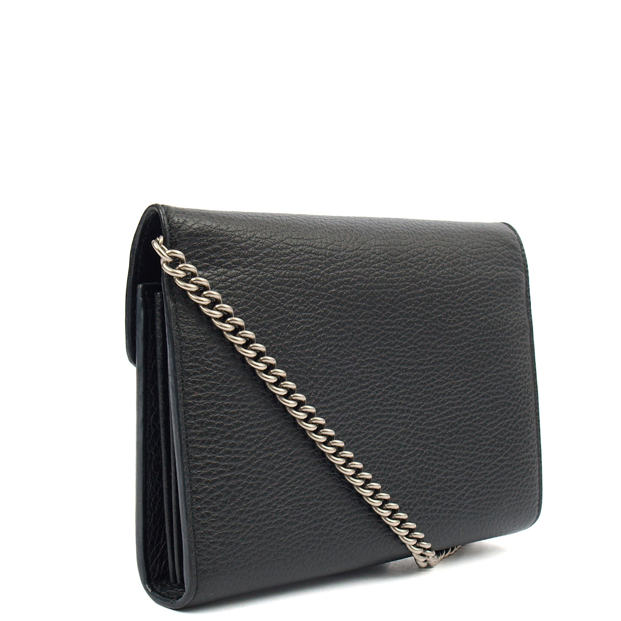 Gucci Cross Body Dionysus Chain Wallet in Black, Leather
