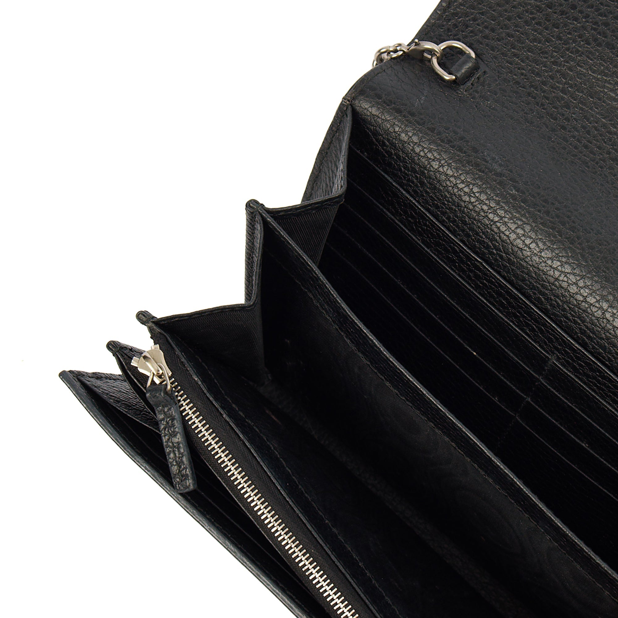 Gucci Cross Body Dionysus Chain Wallet in Black, Leather