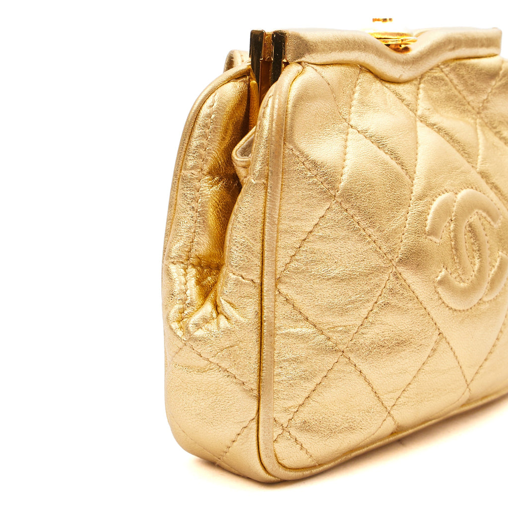 Chanel Cross Body Belt Bag in Metallic, Calfskin Leather
