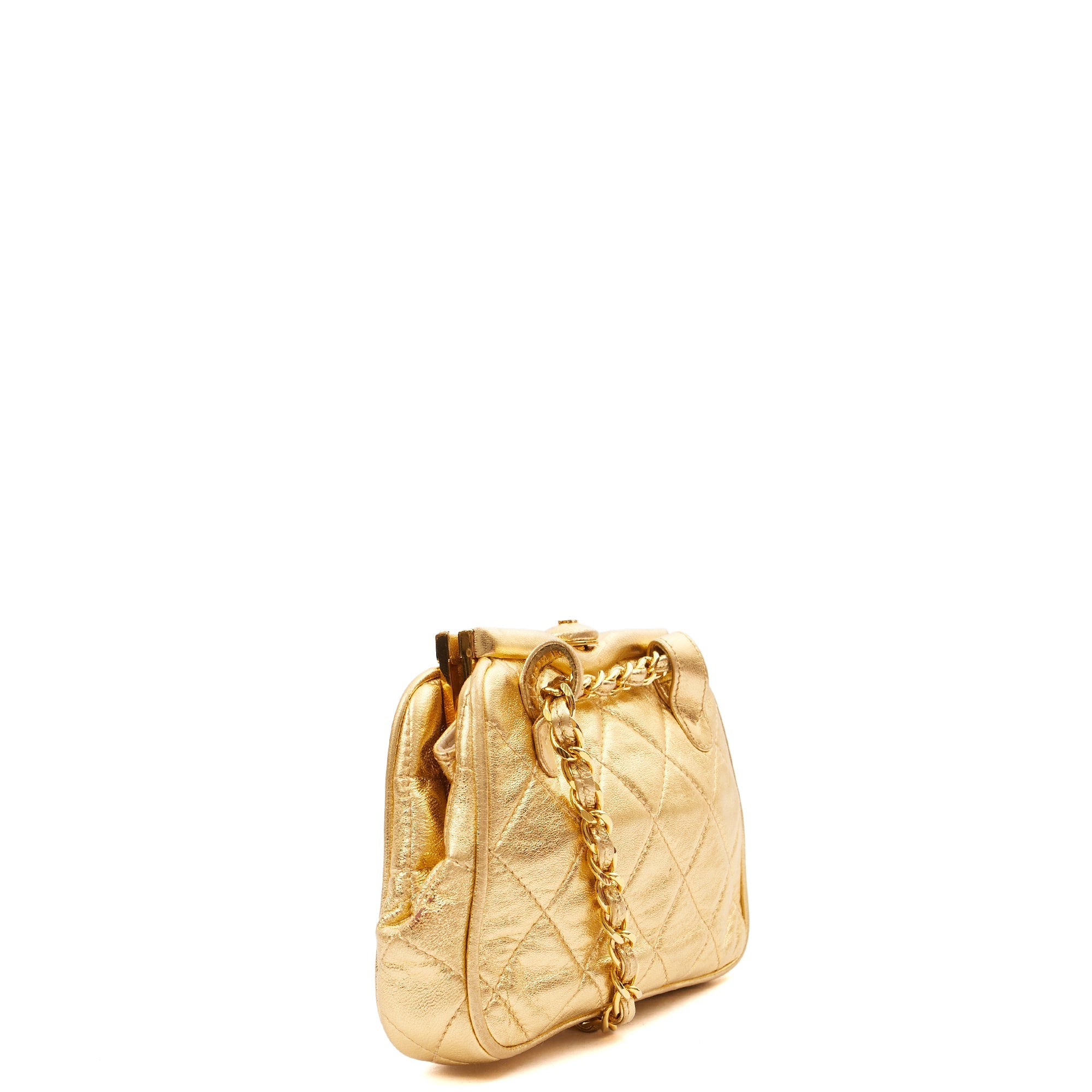 Chanel Cross Body Belt Bag in Metallic, Calfskin Leather