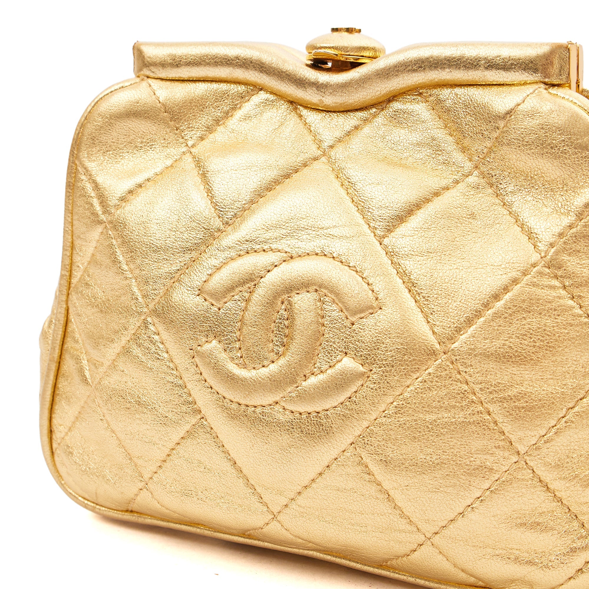 Chanel Cross Body Belt Bag in Metallic, Calfskin Leather