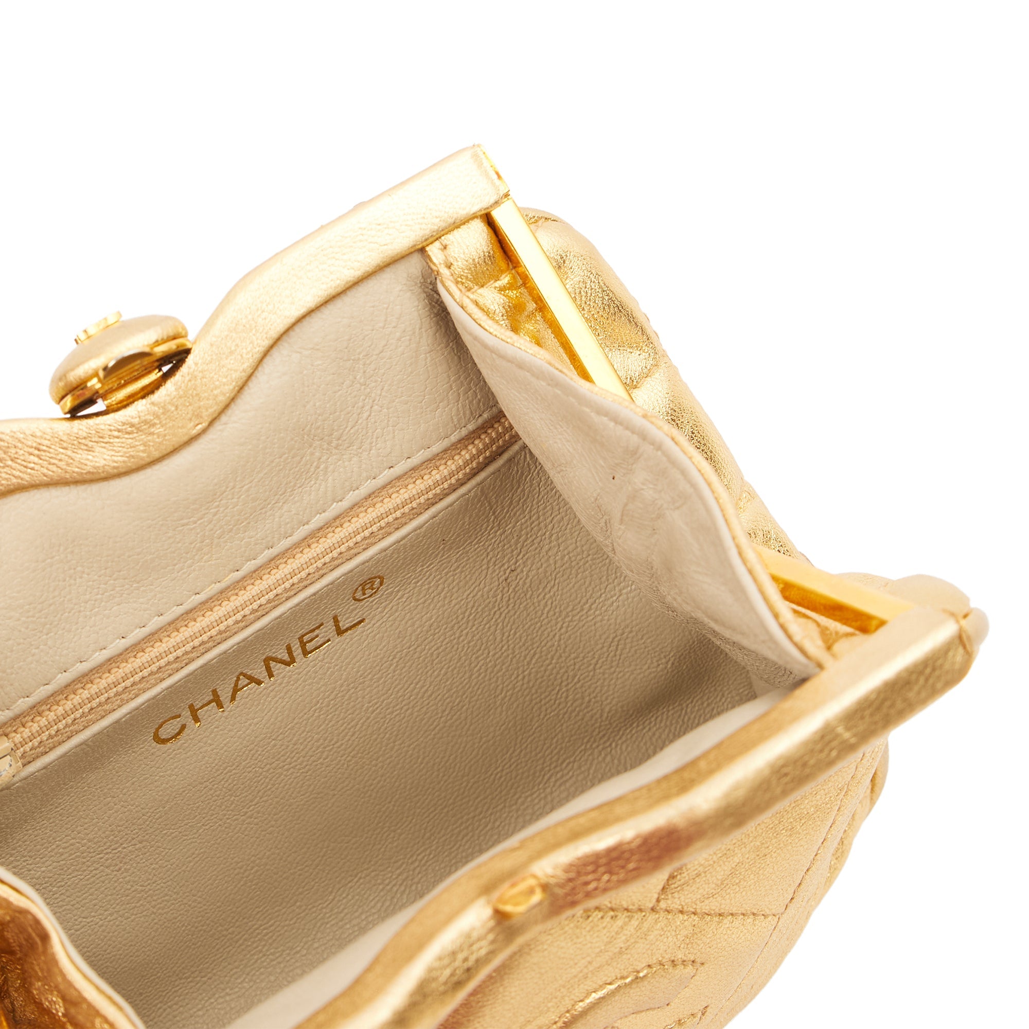 Chanel Cross Body Belt Bag in Metallic, Calfskin Leather