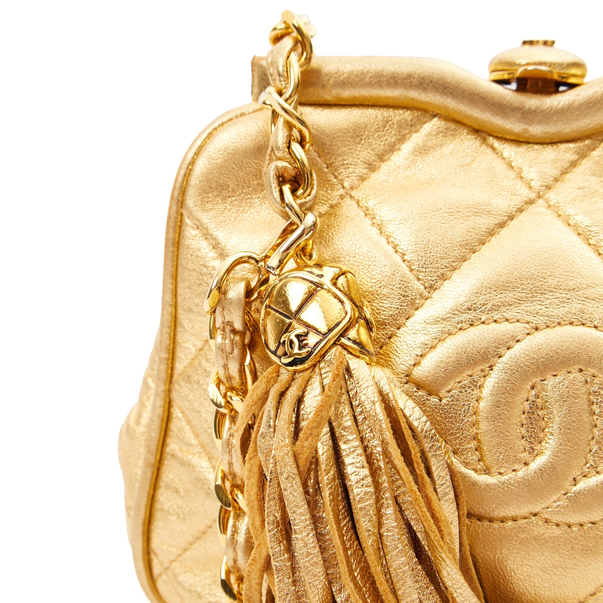 Chanel Cross Body Belt Bag in Metallic, Calfskin Leather