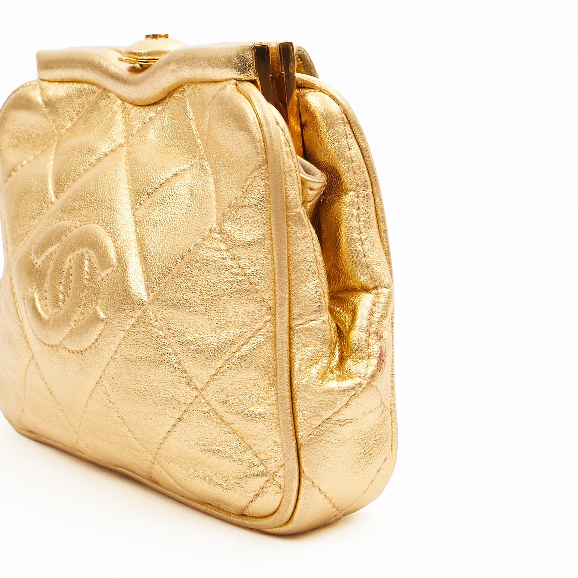 Chanel Cross Body Belt Bag in Metallic, Calfskin Leather