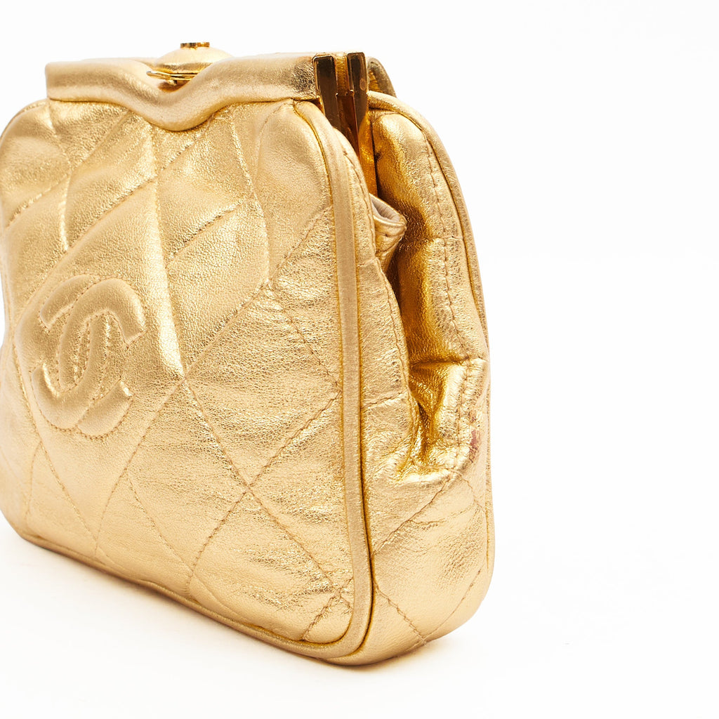 Chanel Cross Body Belt Bag in Metallic, Calfskin Leather