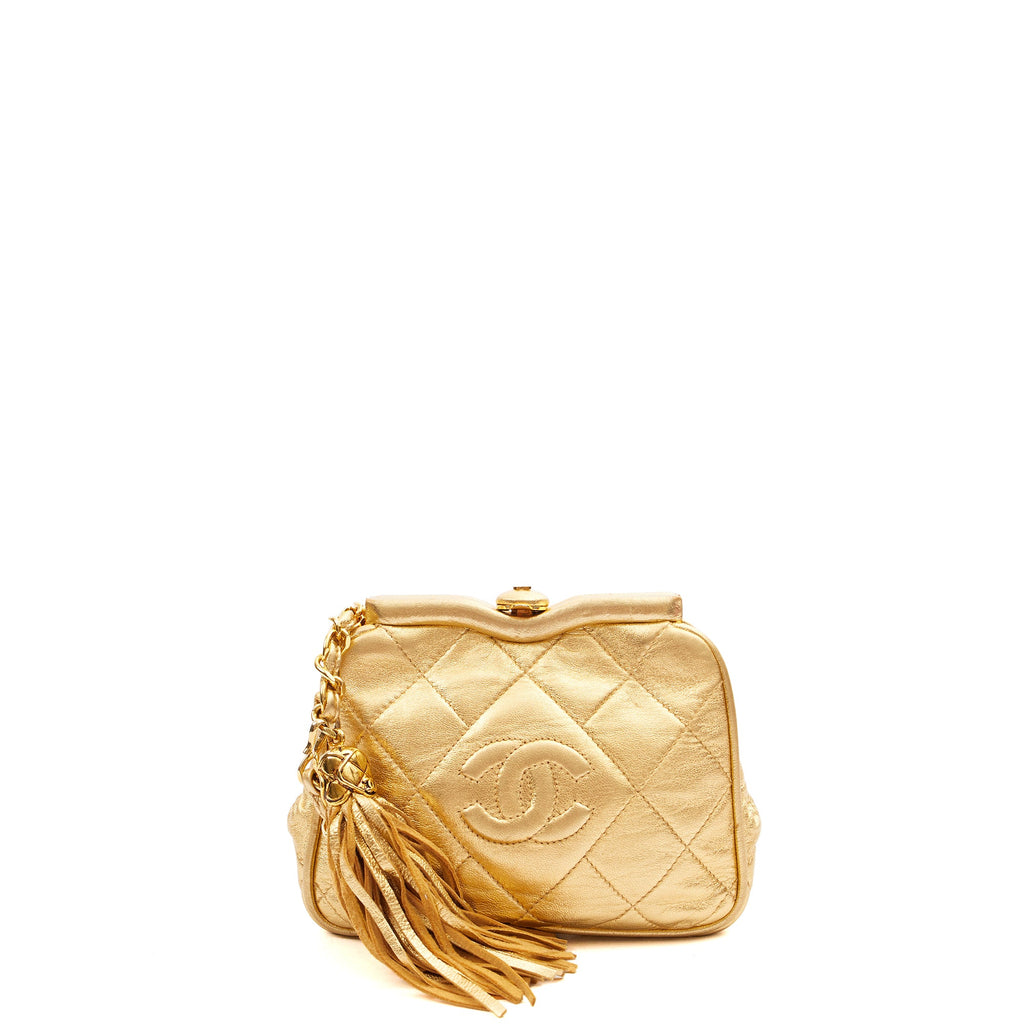 Chanel Cross Body Belt Bag in Metallic, Calfskin Leather