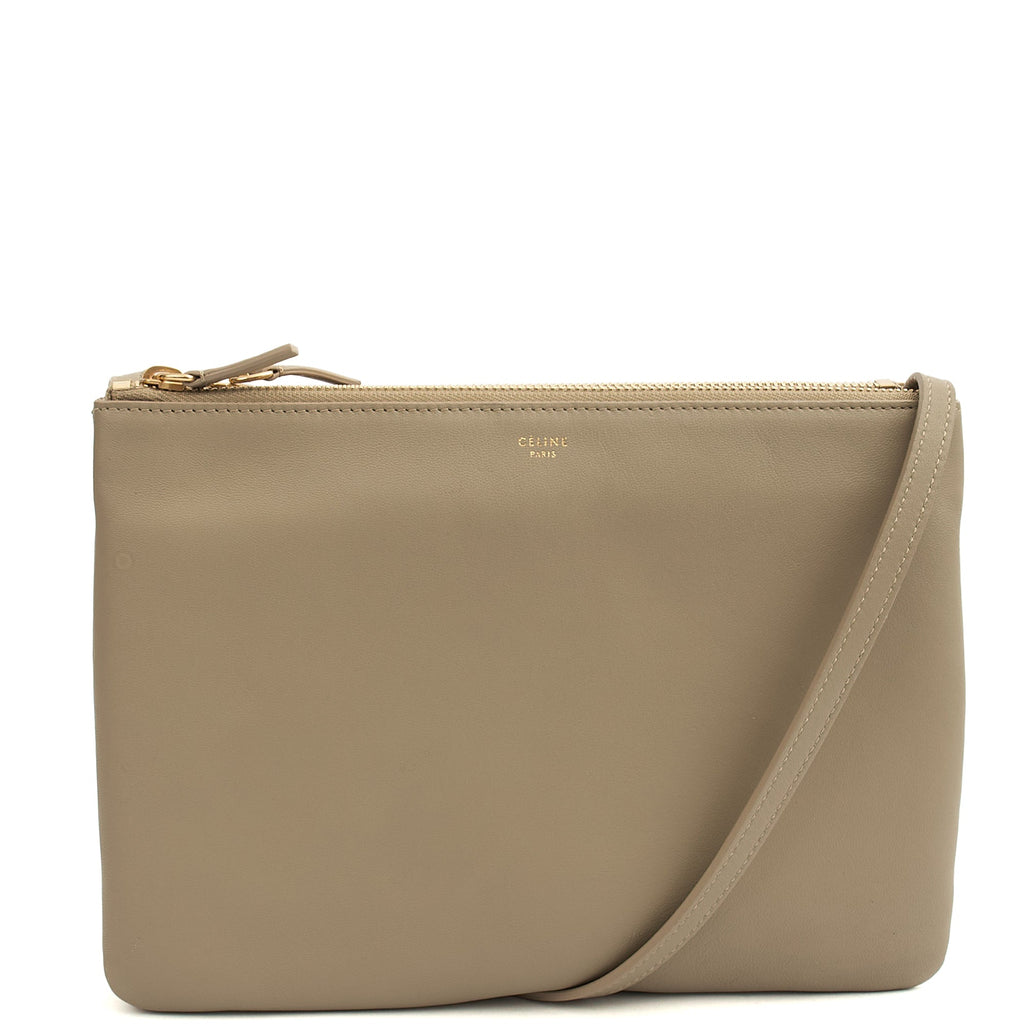 Celine Cross Body Trio in Grey, Box Calfskin