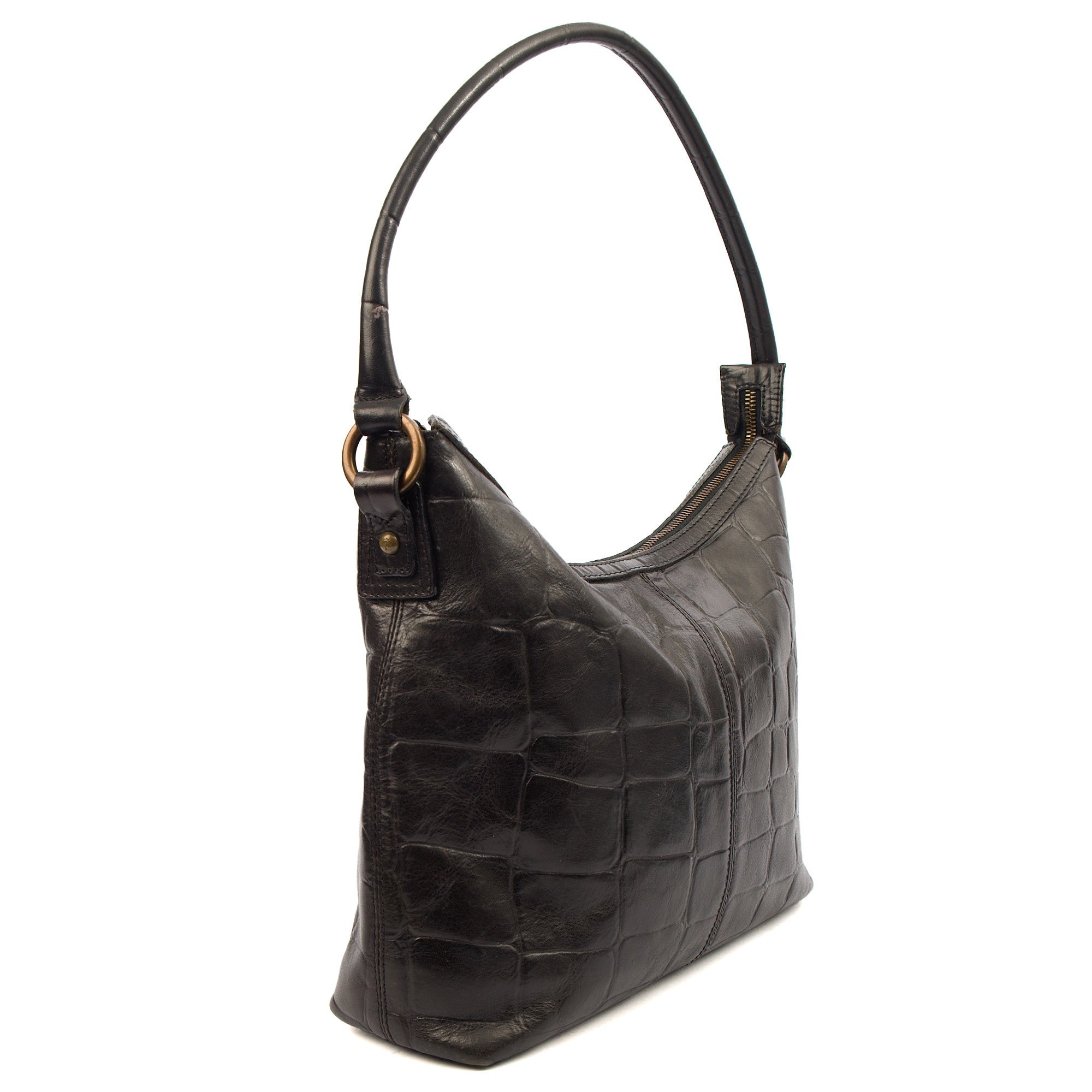 Mulberry Tote Vintage Shoulder Bag in Black, Exotic Effect Leather