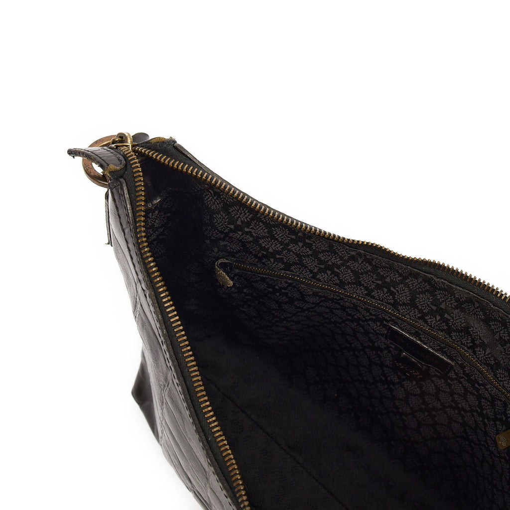 Mulberry Tote Vintage Shoulder Bag in Black, Exotic Effect Leather