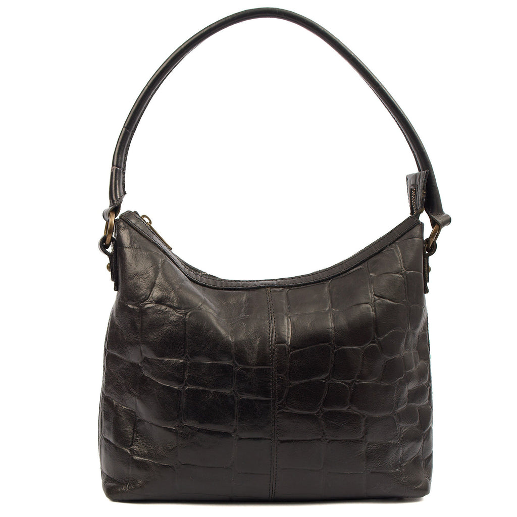 Mulberry Tote Vintage Shoulder Bag in Black, Exotic Effect Leather