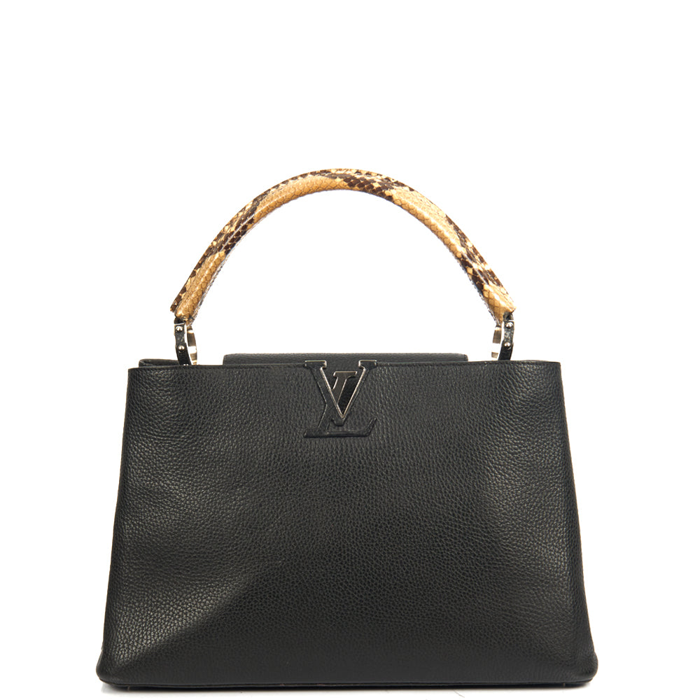 Louis Vuitton Capucines MM in Black, Leather