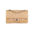 Chanel Patent Medium Classic Flap Beige
