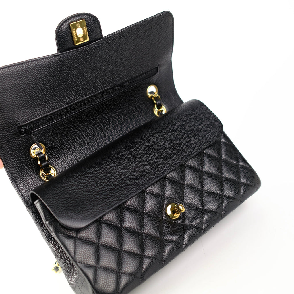 Chanel Medium M/L Caviar Classic Flap Black 23 series