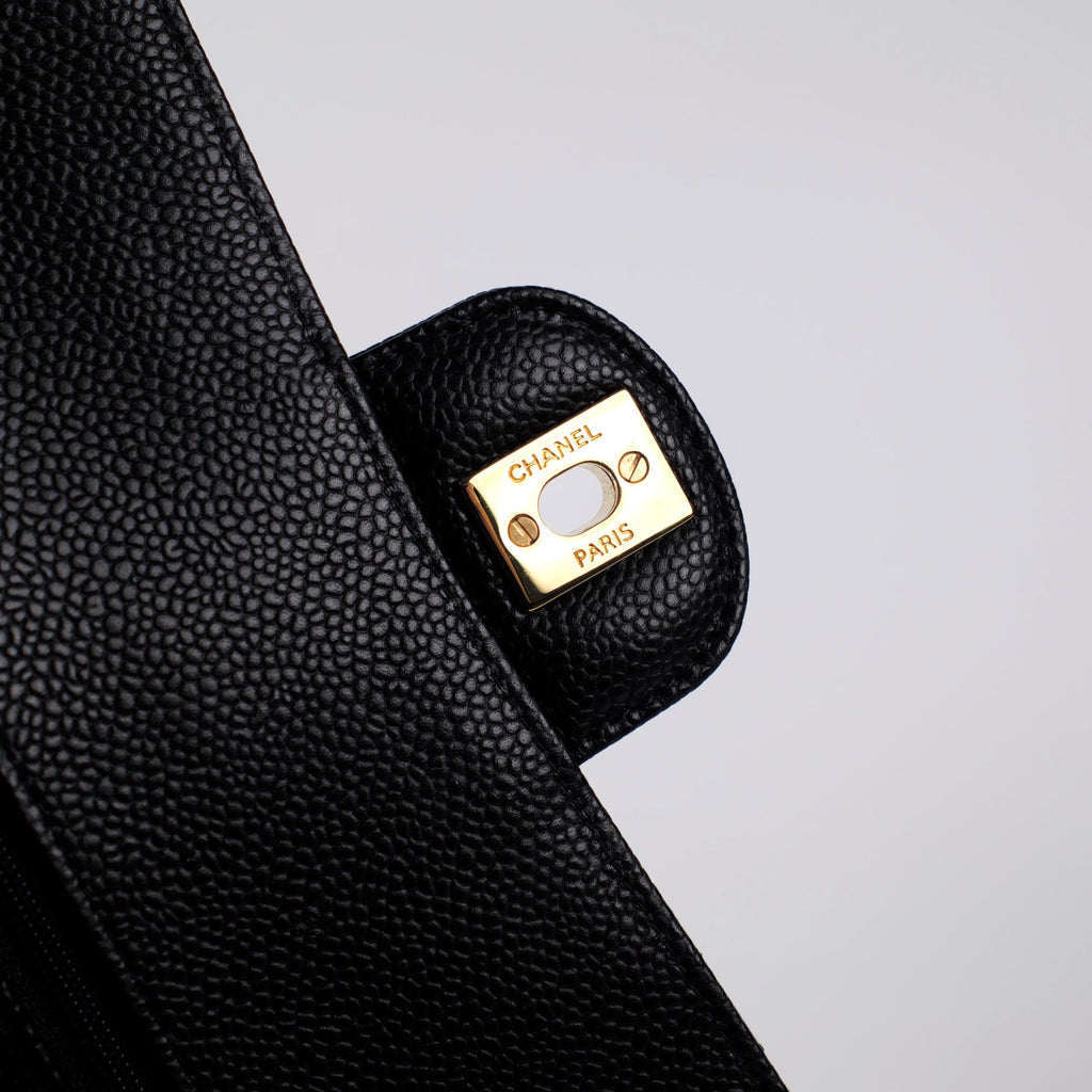 Chanel Medium M/L Caviar Classic Flap Black 23 series