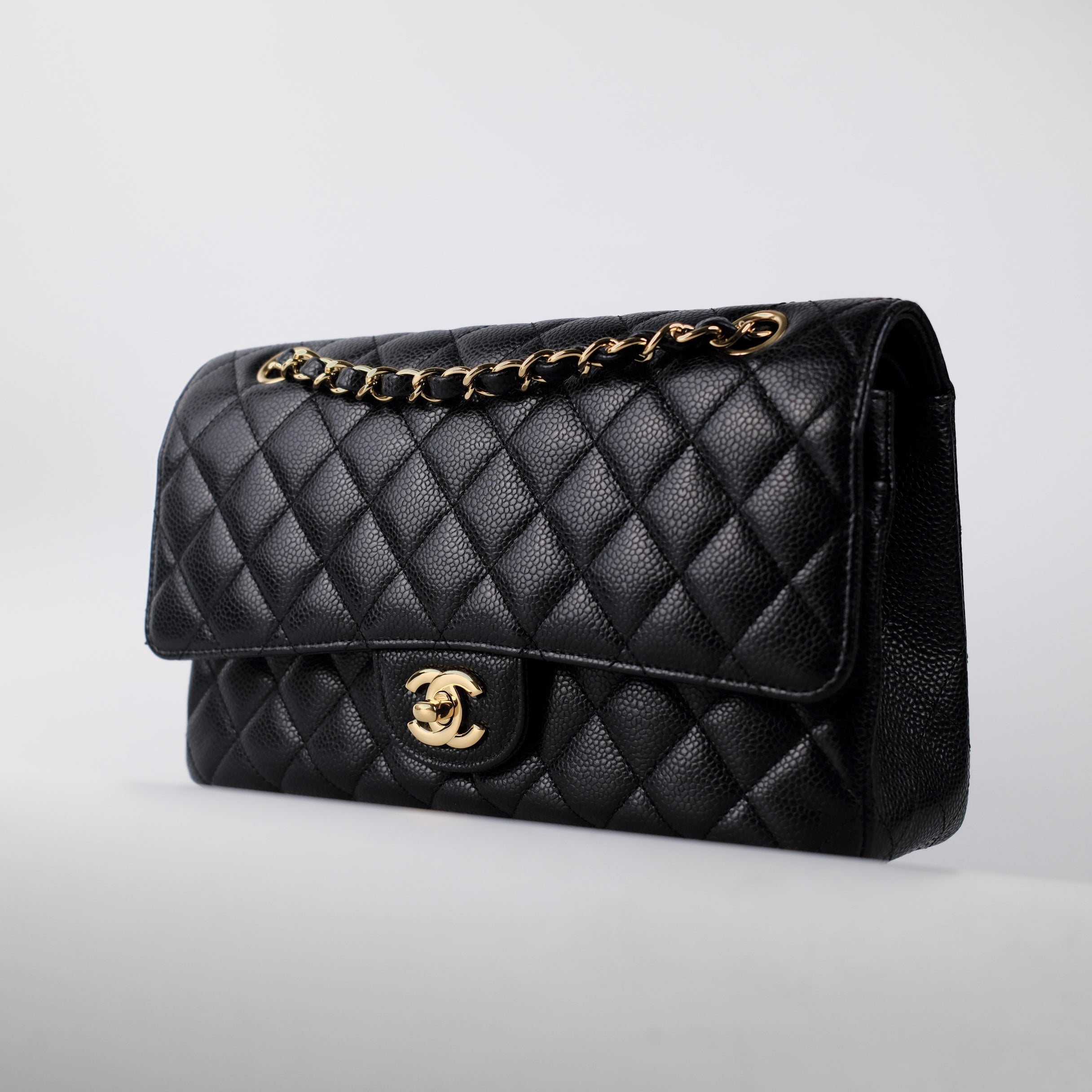 Chanel Medium M/L Caviar Classic Flap Black 23 series