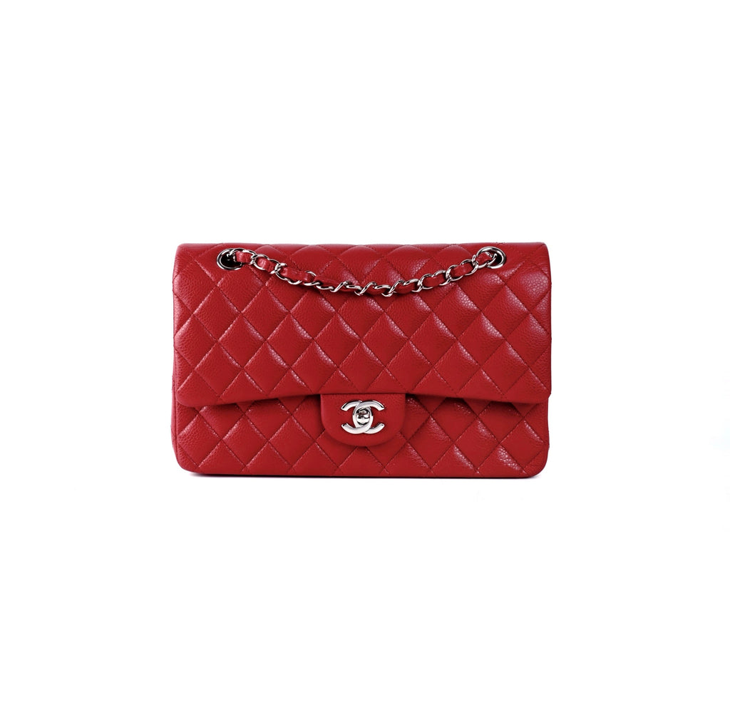Chanel Classic Flap Medium/Large M/L Caviar Red - Series 14