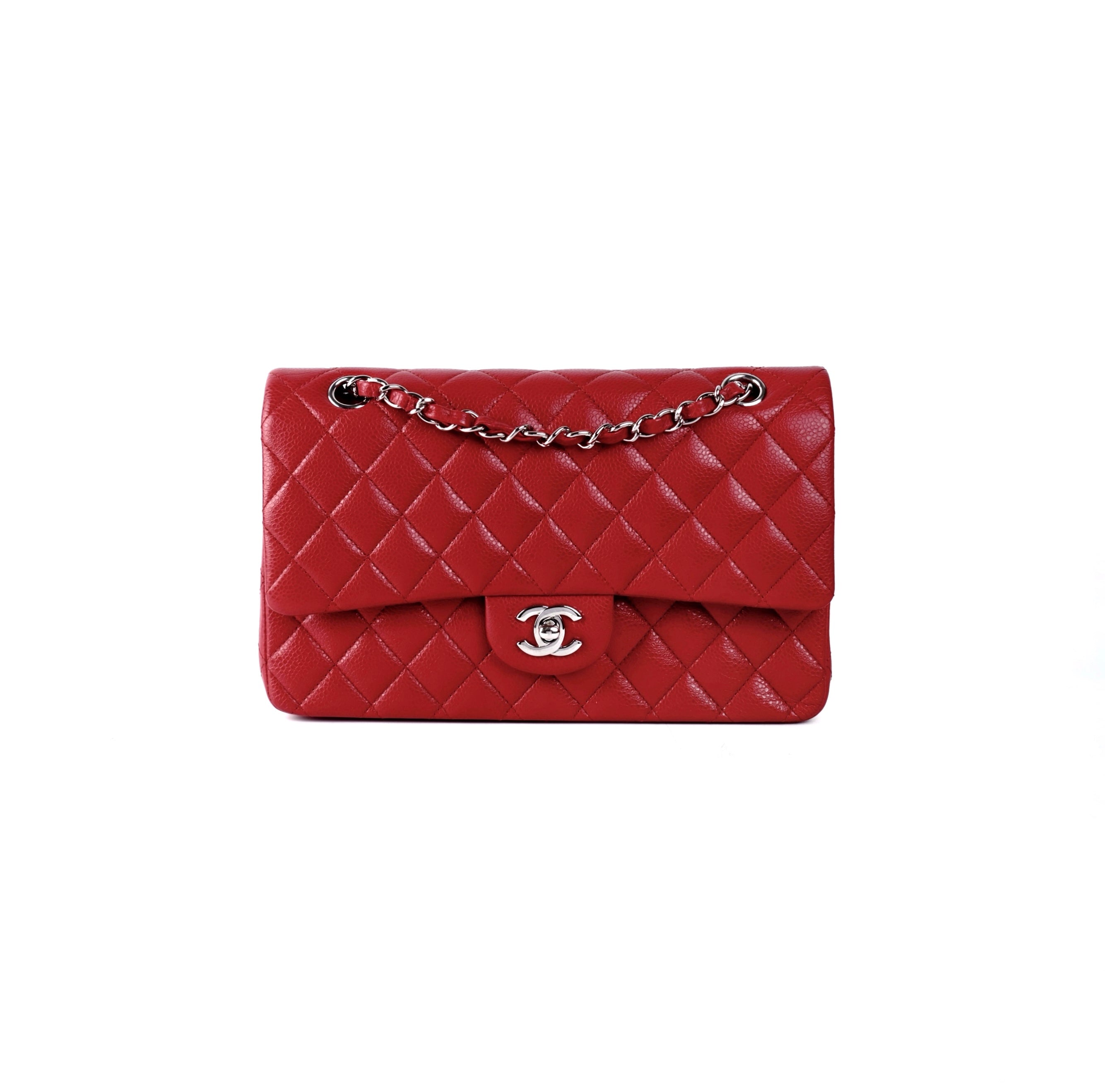 Chanel Classic Flap Medium/Large M/L Caviar Red - Series 14
