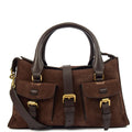 Mulberry Top Handle Roxanne in Brown, Suede