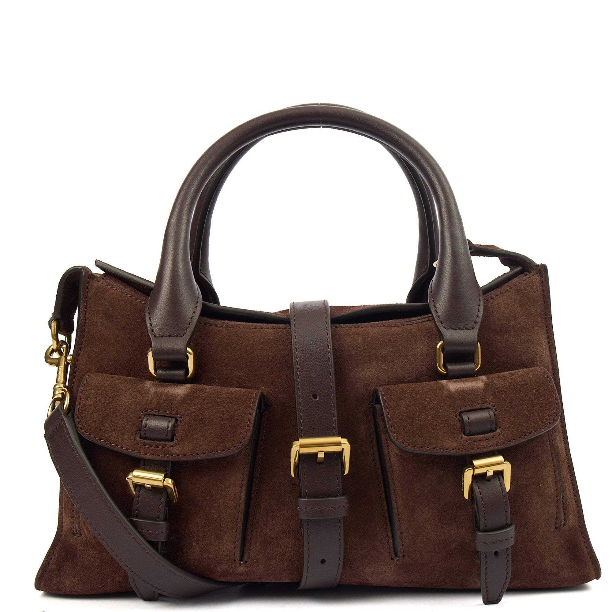 Mulberry Top Handle Roxanne in Brown, Suede