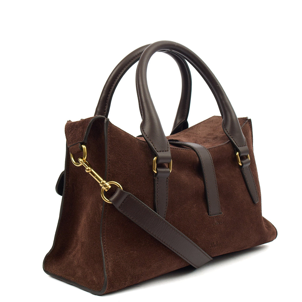 Mulberry Top Handle Roxanne in Brown, Suede
