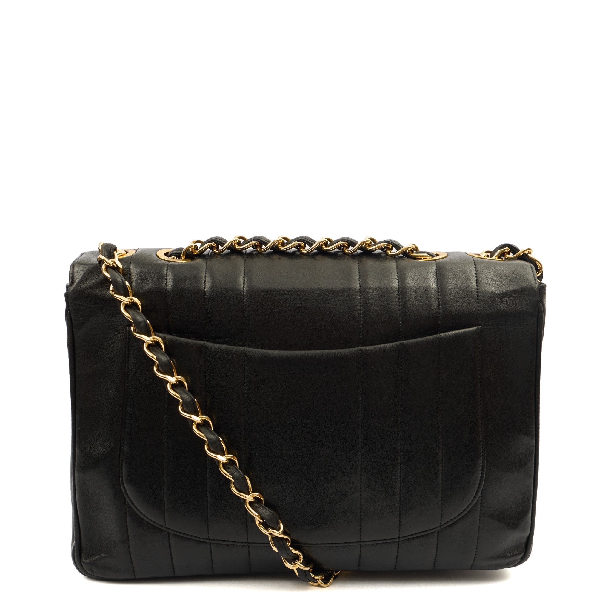 Chanel Shoulder Bag Maxi Jumbo XL in Black, Leather