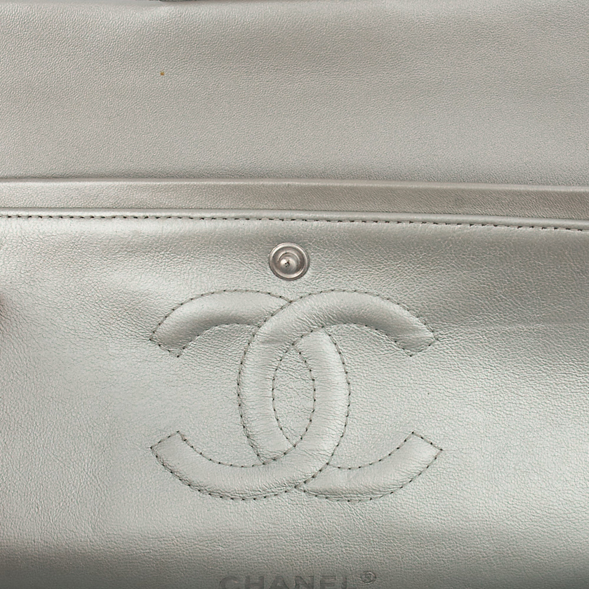 Chanel Shoulder Bag Classic Double Flap - Medium in Metallic, Calfskin Leather