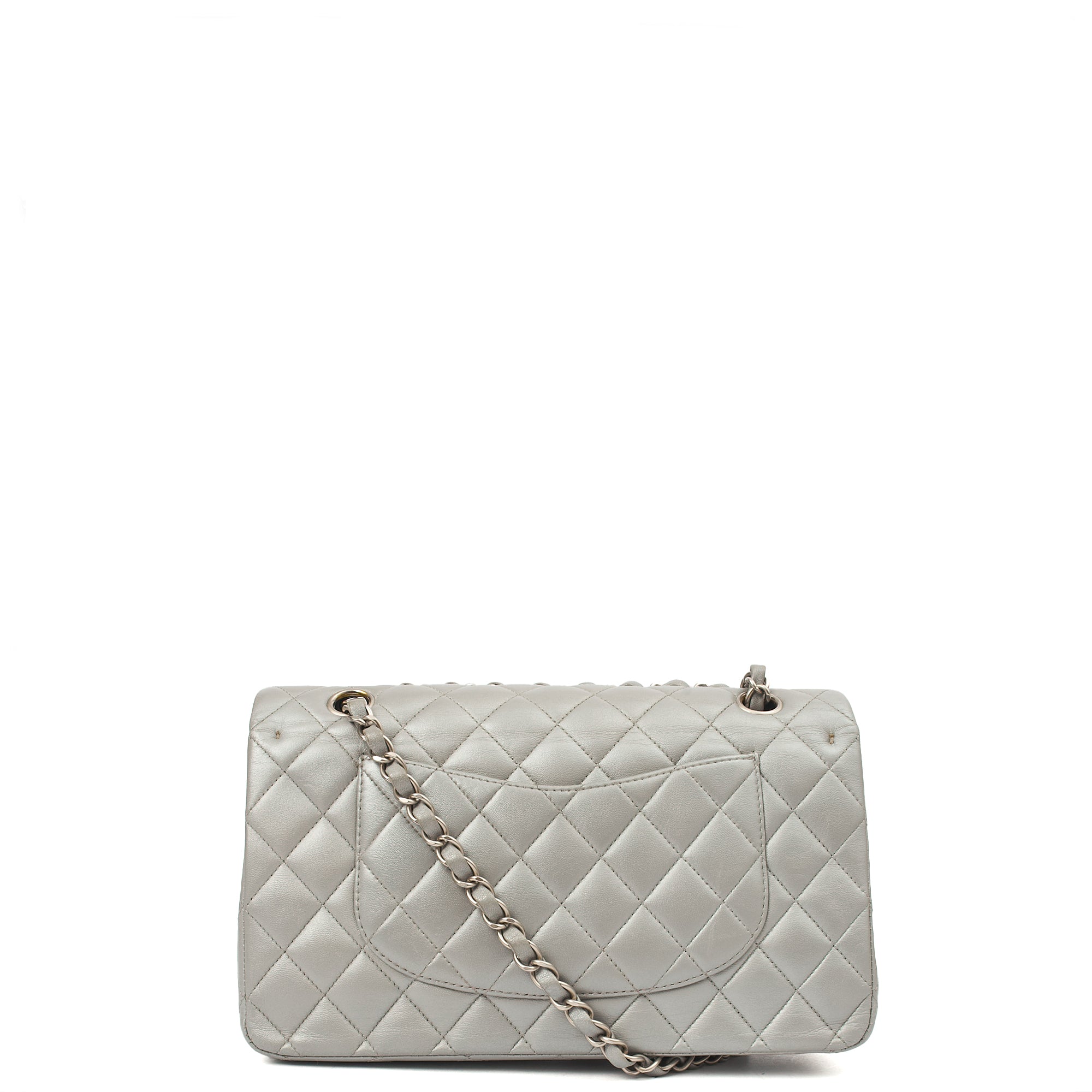 Chanel Shoulder Bag Classic Double Flap - Medium in Metallic, Calfskin Leather