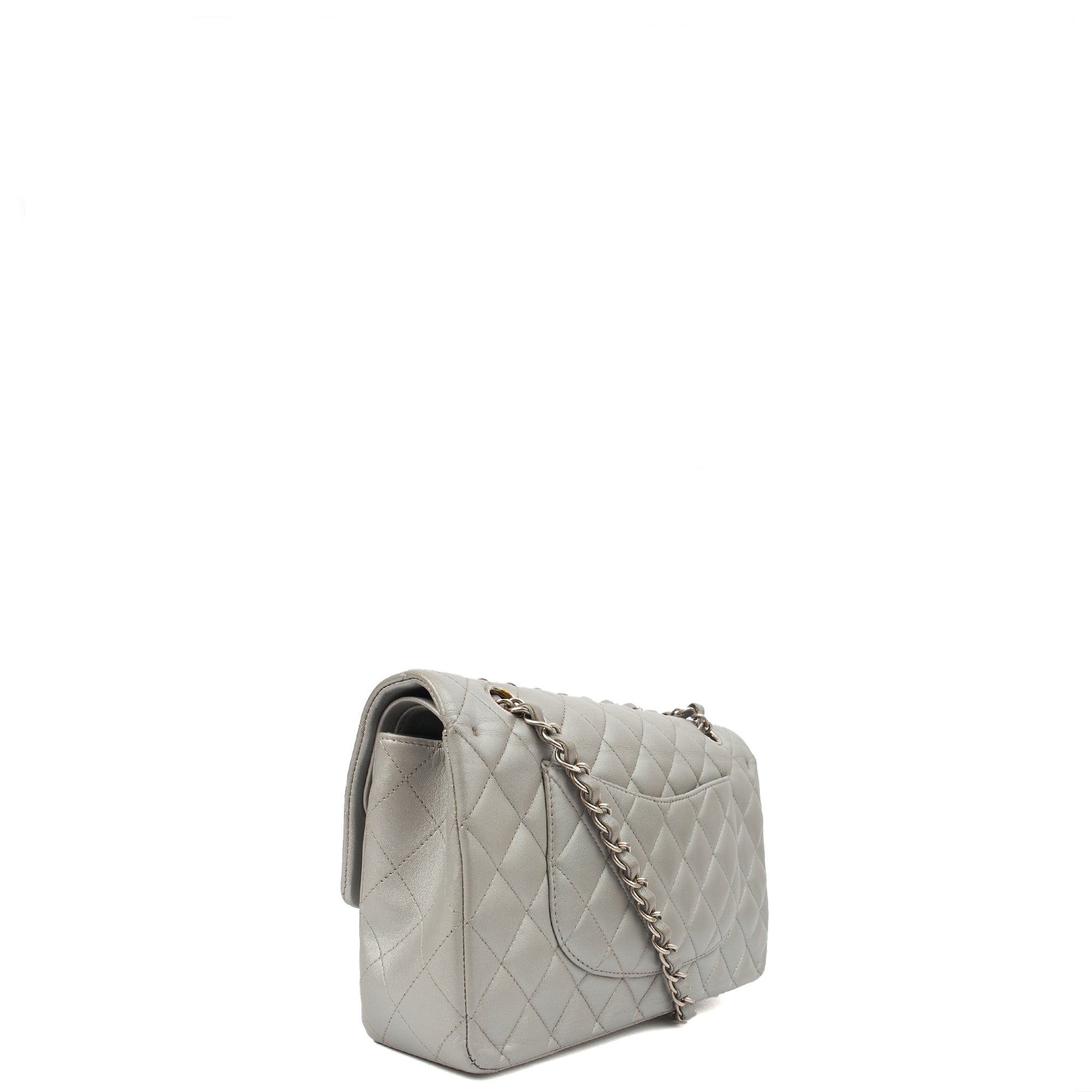 Chanel Shoulder Bag Classic Double Flap - Medium in Metallic, Calfskin Leather