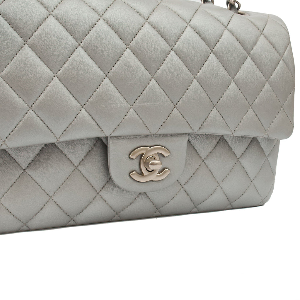 Chanel Shoulder Bag Classic Double Flap - Medium in Metallic, Calfskin Leather