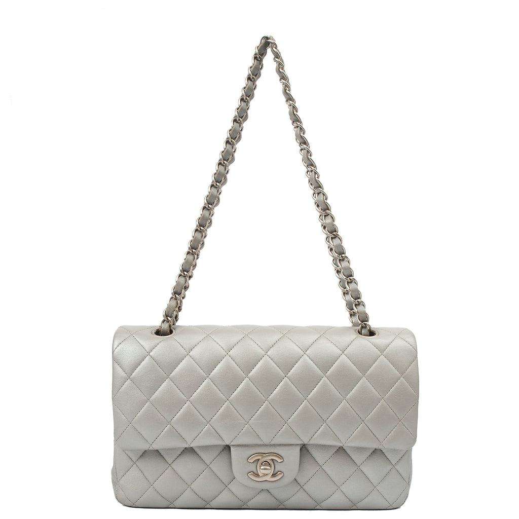 Chanel Shoulder Bag Classic Double Flap - Medium in Metallic, Calfskin Leather