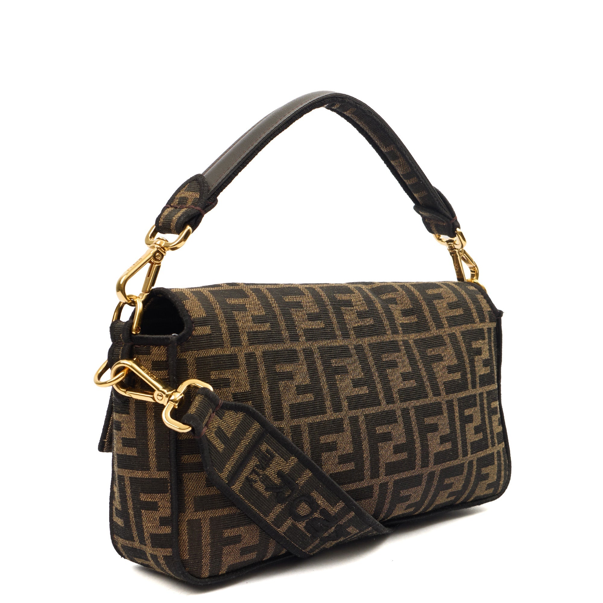 Fendi Cross Body Baguette in Zucca FF, Exotic Effect Leather