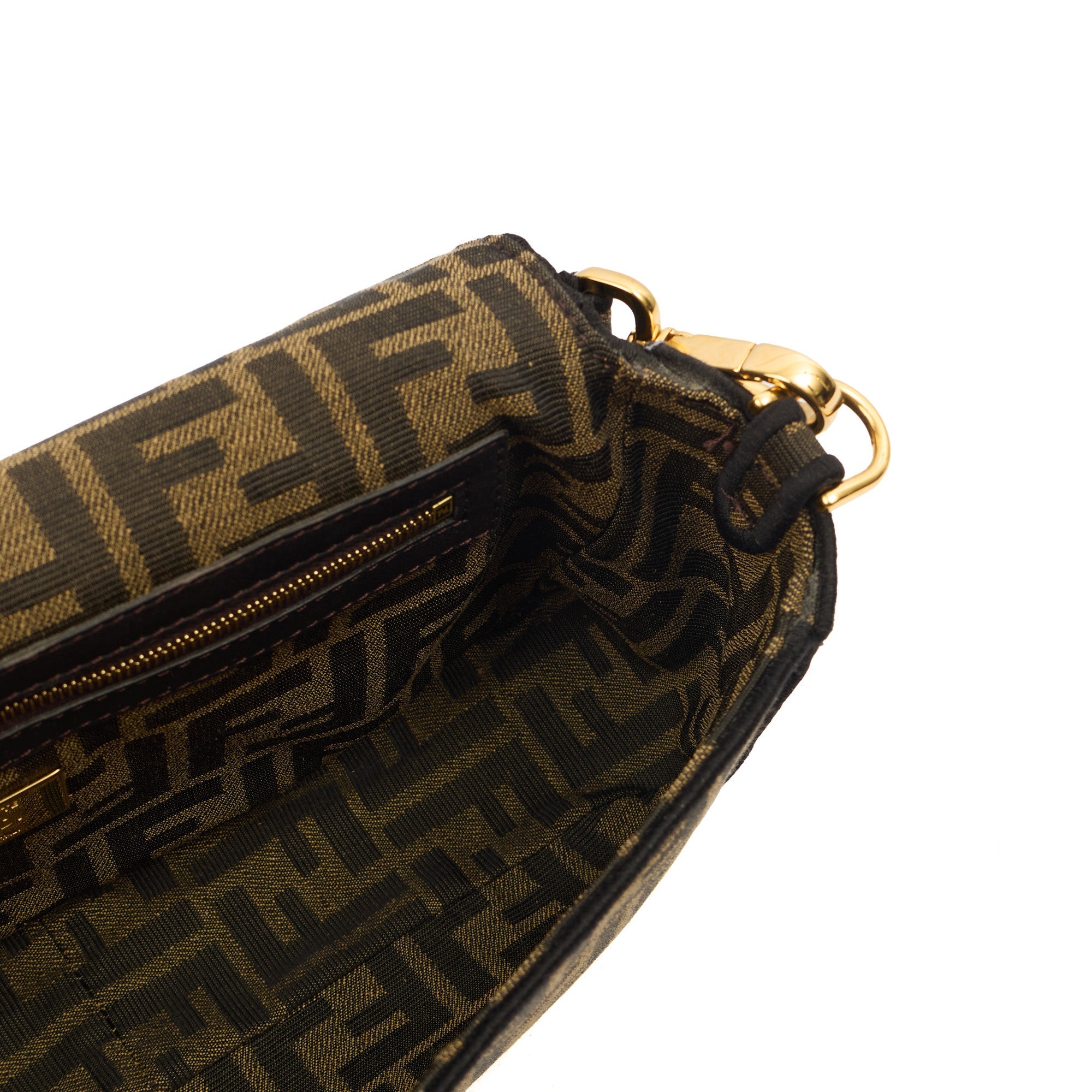 Fendi Cross Body Baguette in Zucca FF, Exotic Effect Leather