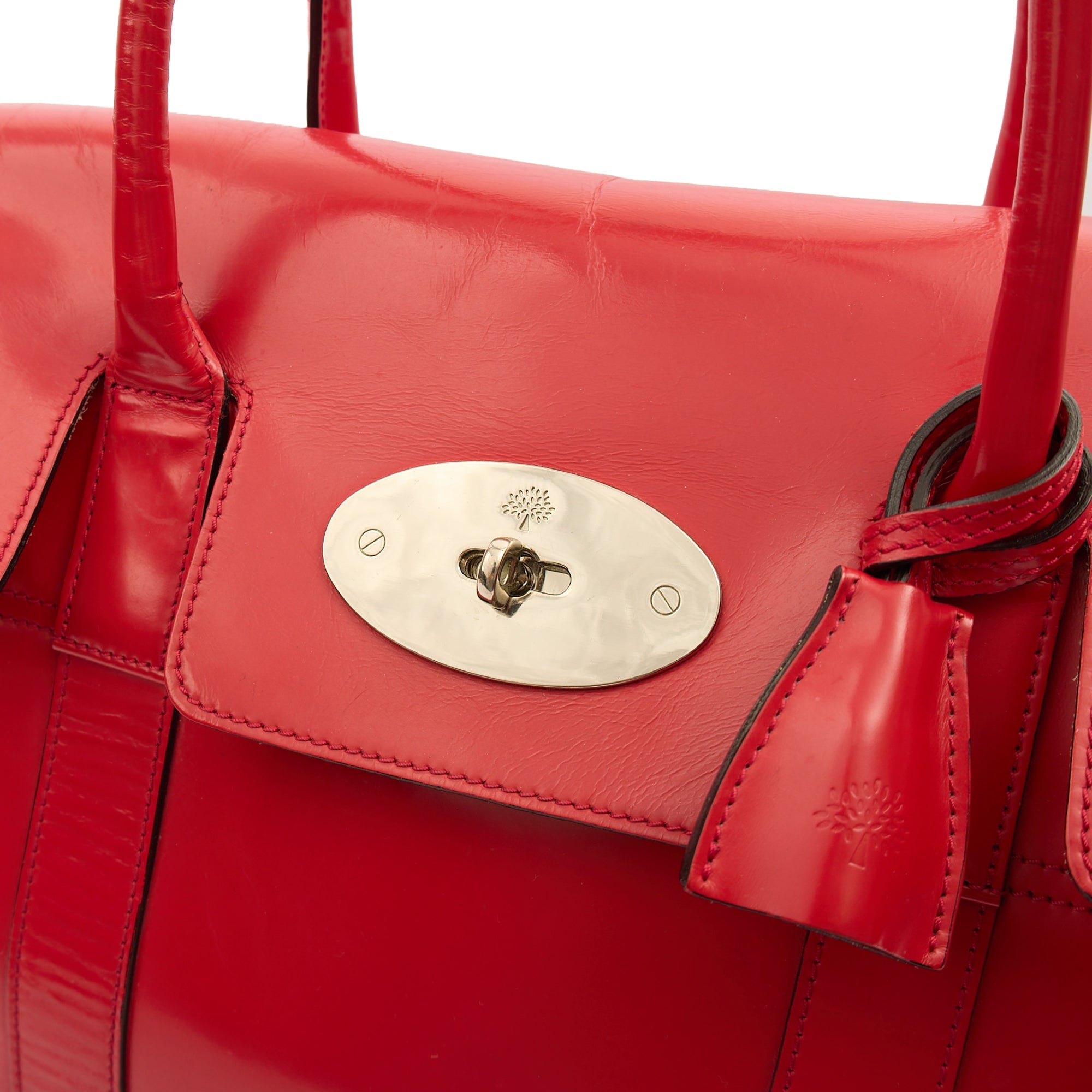 Mulberry Top Handle Bayswater Heritage in Red, Patent Leather